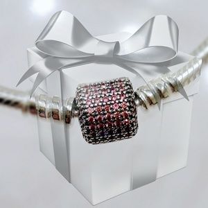 New Authentic Pandora bracelet pink crystal clasp